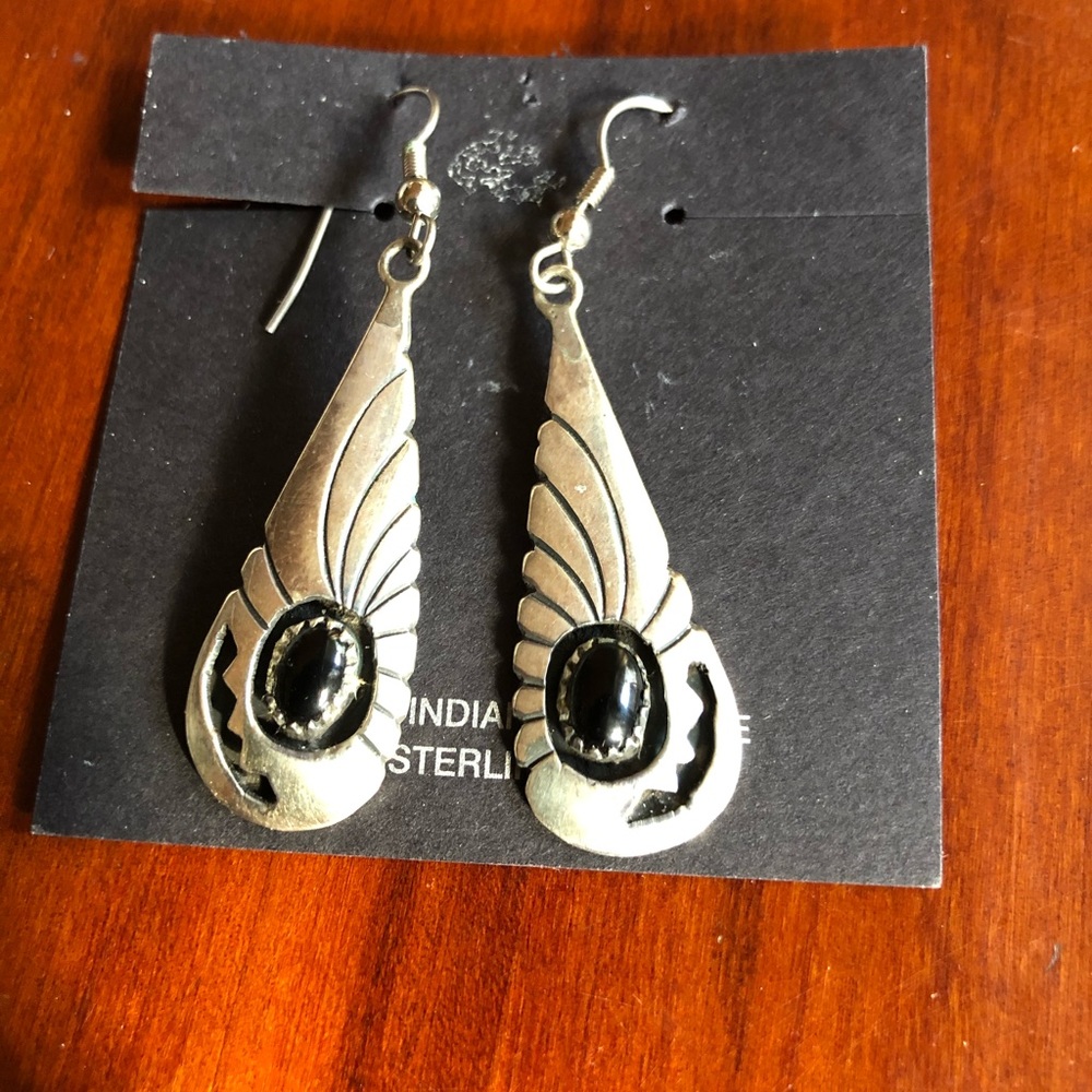 Vintage Navajo Signature sterling silver Earrings